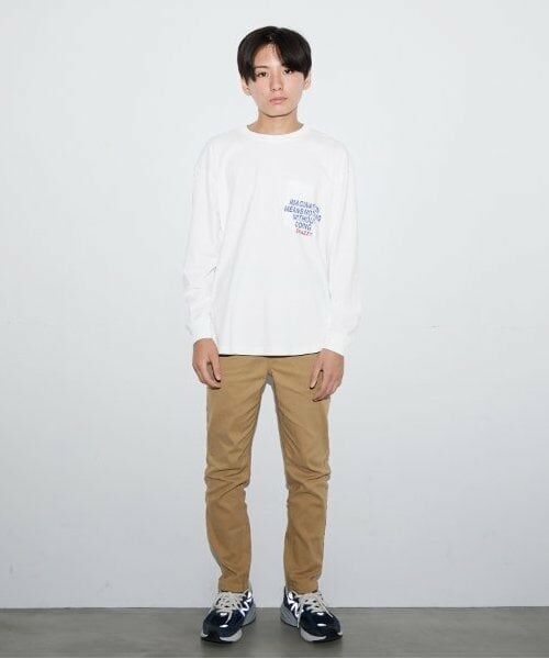 GLAZOS / グラソス Tシャツ | ポケット付きロゴプリント長袖Tシャツ | 詳細2