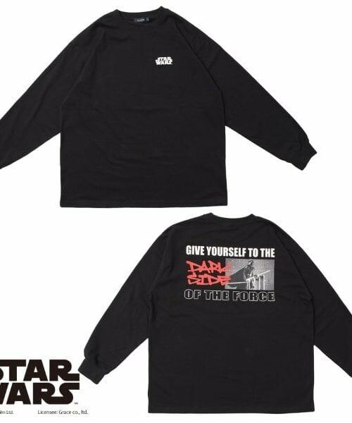 GLAZOS / グラソス Tシャツ | 【大人向けサイズあり】【STAR WARS】ダース・ベイダー / バックプリント長袖Tシャツ | 詳細10