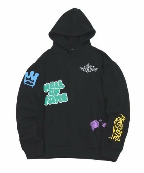 GLAZOS / グラソス パーカー | 【大人向けサイズあり】【毛玉になりにくいしっかり素材】ランダムプリントビッグパーカー | 詳細10