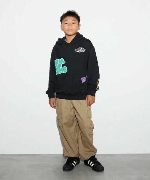 GLAZOS / グラソス パーカー | 【大人向けサイズあり】【毛玉になりにくいしっかり素材】ランダムプリントビッグパーカー | 詳細3