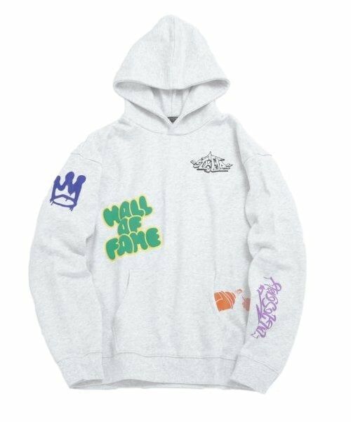 GLAZOS / グラソス パーカー | 【大人向けサイズあり】【毛玉になりにくいしっかり素材】ランダムプリントビッグパーカー | 詳細9