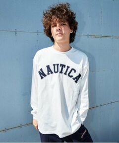 GLAZOS / グラソス Tシャツ | 【大人向けサイズあり】【NAUTICA】フロントロゴアップリケ刺繍長袖Tシャツ