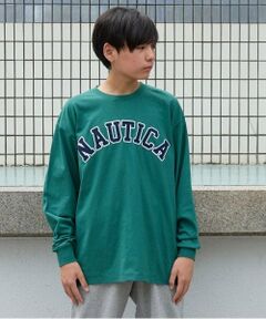 GLAZOS / グラソス Tシャツ | 【大人向けサイズあり】【NAUTICA】フロントロゴアップリケ刺繍長袖Tシャツ