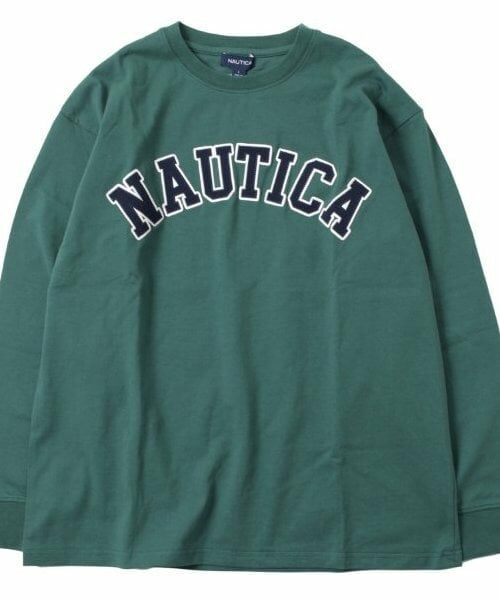 GLAZOS / グラソス Tシャツ | 【大人向けサイズあり】【NAUTICA】フロントロゴアップリケ刺繍長袖Tシャツ | 詳細17