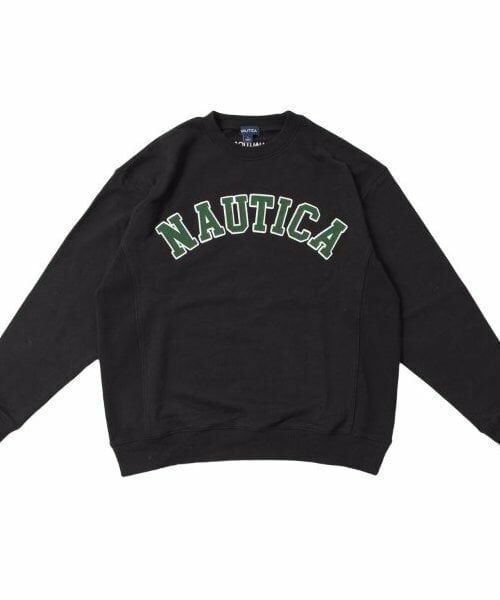 GLAZOS / グラソス スウェット | 【大人向けサイズあり】【NAUTICA】フロントロゴアップリケトレーナー（クロ）