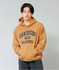 GLAZOS / グラソス パーカー | 【大人向けサイズあり】【あったか】裏起毛・カレッジロゴピグメント加工パーカー