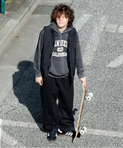 GLAZOS / グラソス パーカー | 【大人向けサイズあり】【あったか】裏起毛・カレッジロゴピグメント加工パーカー | 詳細1