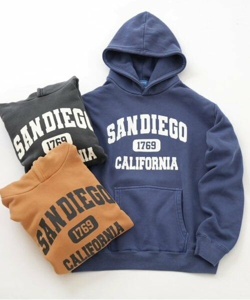 GLAZOS / グラソス パーカー | 【大人向けサイズあり】【あったか】裏起毛・カレッジロゴピグメント加工パーカー | 詳細12