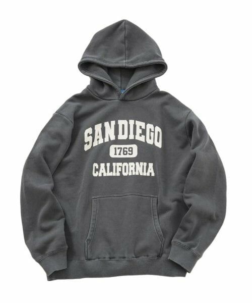 GLAZOS / グラソス パーカー | 【大人向けサイズあり】【あったか】裏起毛・カレッジロゴピグメント加工パーカー | 詳細13