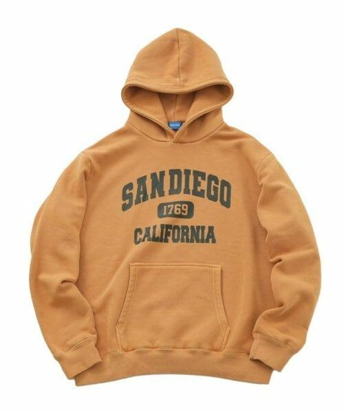 GLAZOS / グラソス パーカー | 【大人向けサイズあり】【あったか】裏起毛・カレッジロゴピグメント加工パーカー | 詳細14