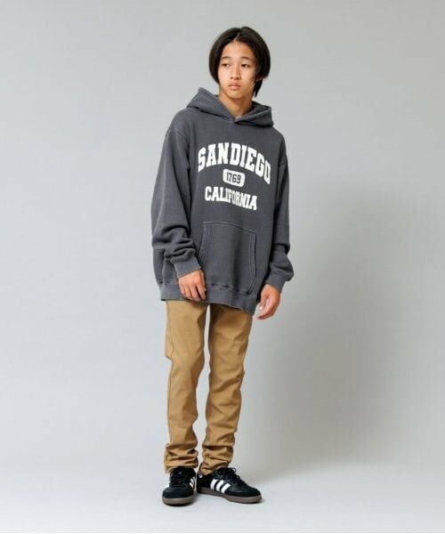 GLAZOS / グラソス パーカー | 【大人向けサイズあり】【あったか】裏起毛・カレッジロゴピグメント加工パーカー | 詳細2