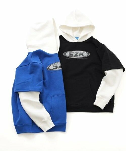 GLAZOS / グラソス パーカー | 【大人向けサイズあり】【あったか】裏起毛・袖レイヤードフロントプリントパーカー | 詳細10