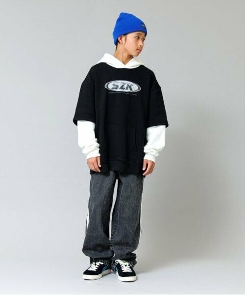 GLAZOS / グラソス パーカー | 【大人向けサイズあり】【あったか】裏起毛・袖レイヤードフロントプリントパーカー | 詳細3