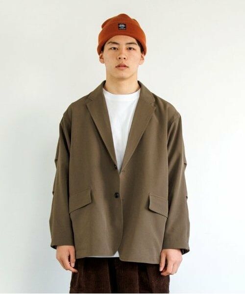 GLAZOS / グラソス ブルゾン | 【大人向けサイズあり】【セットアップ対応】ユーティリティテーラードジャケット（チャ）