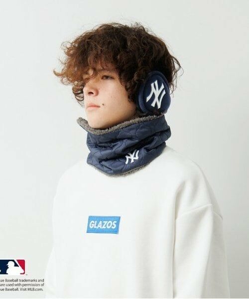 GLAZOS / グラソス ネックウォーマー・イヤーマフ | 【大人向けサイズあり】【MLB】チームロゴキルティングネックウォーマー（コン）