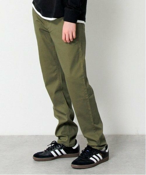 GLAZOS / グラソス その他パンツ | 【大人向けサイズあり】綿ポリストレッチツイル・スリムパンツ（カーキ）