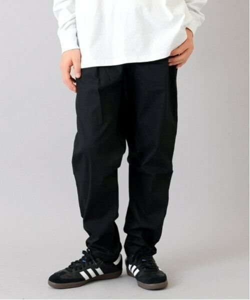 GLAZOS / グラソス その他パンツ | 【大人向けサイズあり】綿ポリストレッチツイル・タックパンツ（クロ）