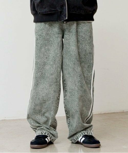 GLAZOS / グラソス その他パンツ | 【大人向けサイズあり】デニム・ラインパンツ（ブルー）