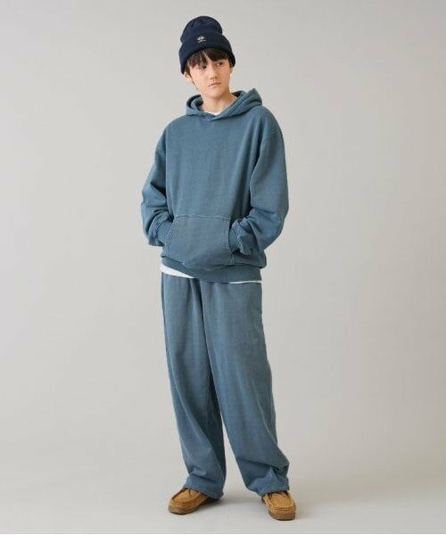 GLAZOS / グラソス その他パンツ | 【大人向けサイズあり】裏毛・ピグメント加工刺繍ロゴワイドパンツ | 詳細2