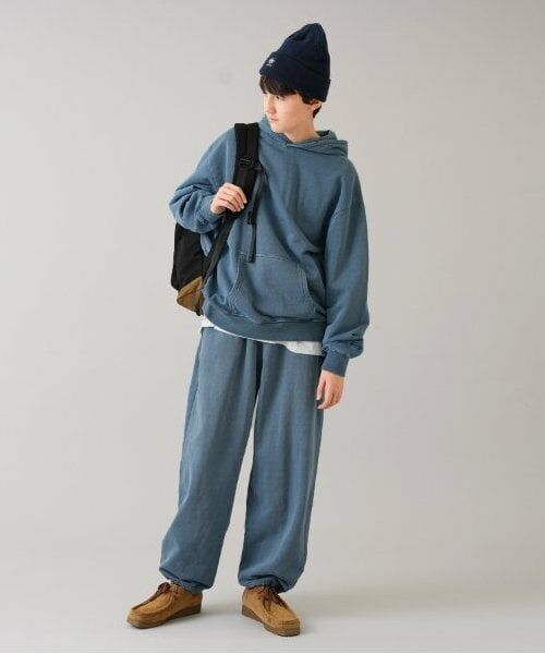 GLAZOS / グラソス その他パンツ | 【大人向けサイズあり】裏毛・ピグメント加工刺繍ロゴワイドパンツ | 詳細3