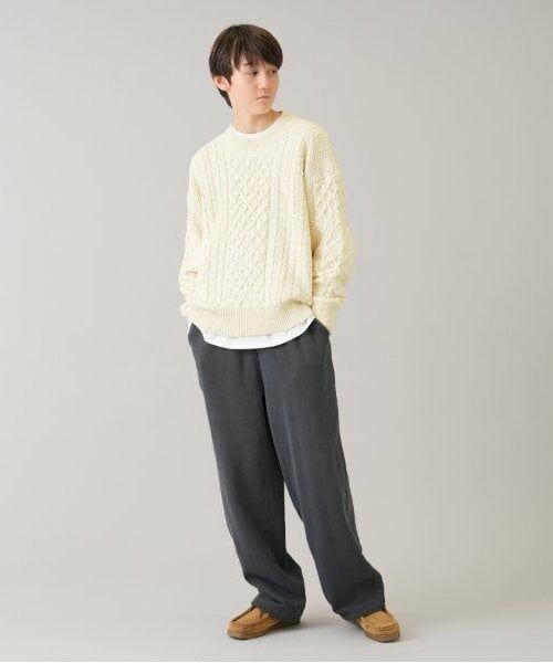 GLAZOS / グラソス その他パンツ | 【大人向けサイズあり】裏毛・ピグメント加工刺繍ロゴワイドパンツ | 詳細4