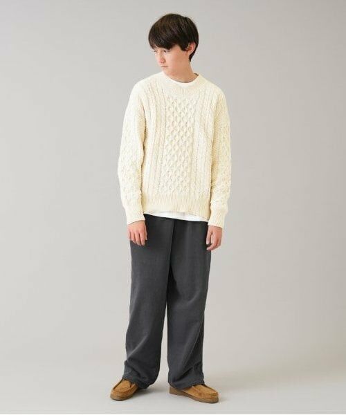 GLAZOS / グラソス その他パンツ | 【大人向けサイズあり】裏毛・ピグメント加工刺繍ロゴワイドパンツ | 詳細5