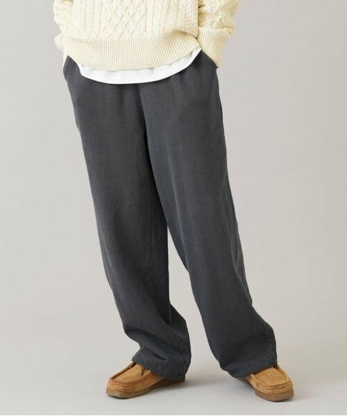 GLAZOS / グラソス その他パンツ | 【大人向けサイズあり】裏毛・ピグメント加工刺繍ロゴワイドパンツ（チャコール）