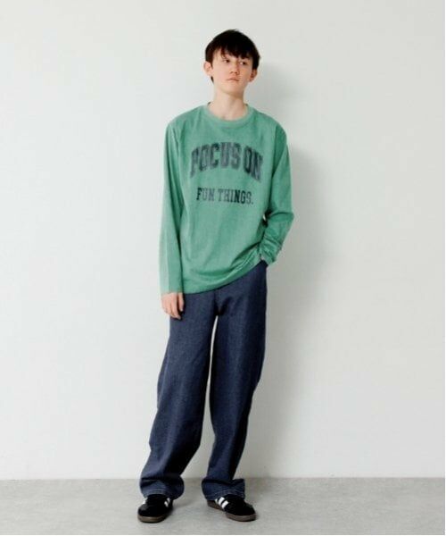 GLAZOS / グラソス Tシャツ | 【大人向けサイズあり】【プチプラ】フロントカレッジロゴ長袖Tシャツ | 詳細8