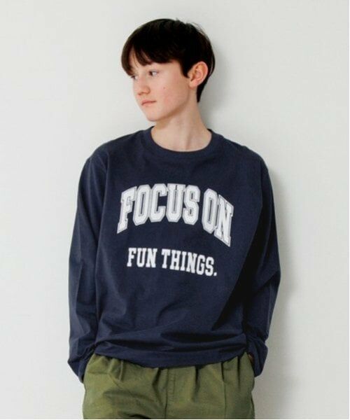 GLAZOS / グラソス Tシャツ | 【大人向けサイズあり】【プチプラ】フロントカレッジロゴ長袖Tシャツ（コン）