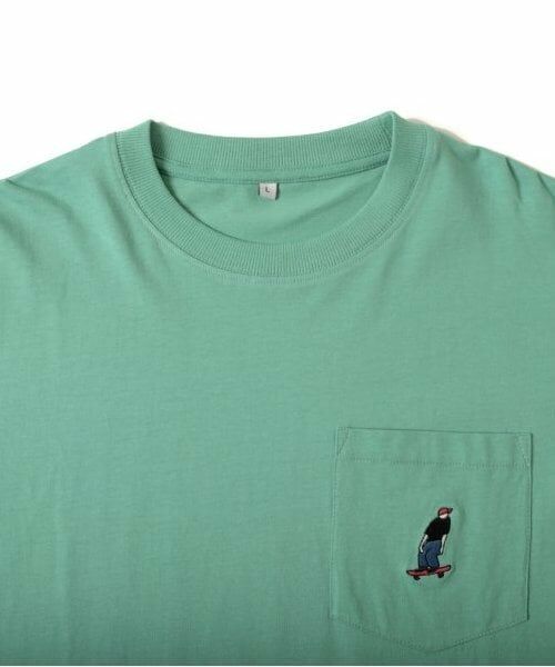 GLAZOS / グラソス Tシャツ | 【大人向けサイズあり】ポケットボブ刺繍入り裾レイヤード長袖Tシャツ | 詳細1