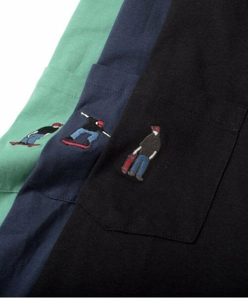 GLAZOS / グラソス Tシャツ | 【大人向けサイズあり】ポケットボブ刺繍入り裾レイヤード長袖Tシャツ | 詳細5