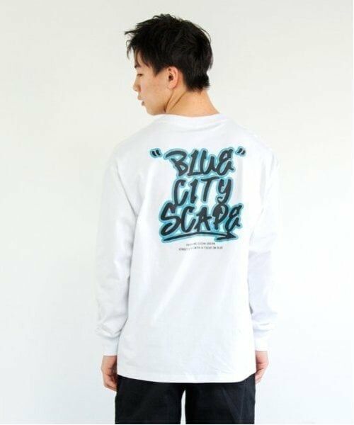 GLAZOS / グラソス Tシャツ | 【大人向けサイズあり】ストリートグラフィティ発泡プリントビッグ長袖Tシャツ（シロ）