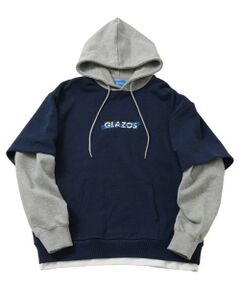 GLAZOS / グラソス パーカー | 【大人向けサイズあり】【速乾・毛玉になりにくい】フロントロゴ袖レイヤードビッグパーカー