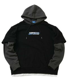 GLAZOS / グラソス パーカー | 【大人向けサイズあり】【速乾・毛玉になりにくい】フロントロゴ袖レイヤードビッグパーカー