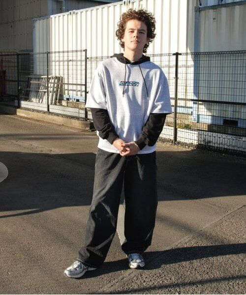 GLAZOS / グラソス パーカー | 【大人向けサイズあり】【速乾・毛玉になりにくい】フロントロゴ袖レイヤードビッグパーカー | 詳細1