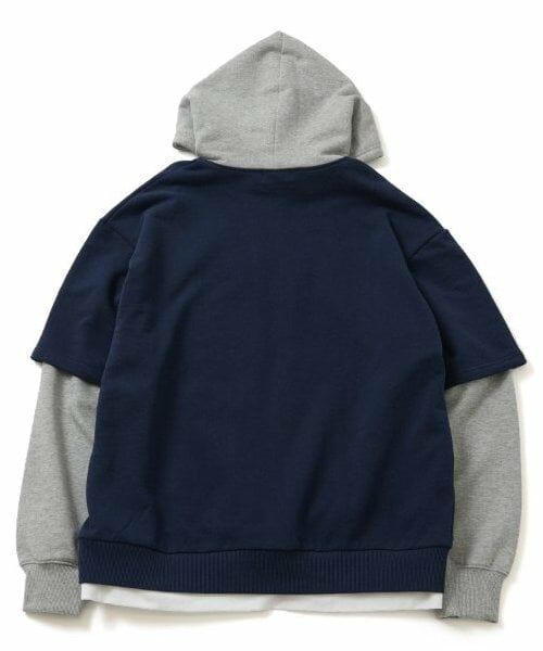 GLAZOS / グラソス パーカー | 【大人向けサイズあり】【速乾・毛玉になりにくい】フロントロゴ袖レイヤードビッグパーカー | 詳細10