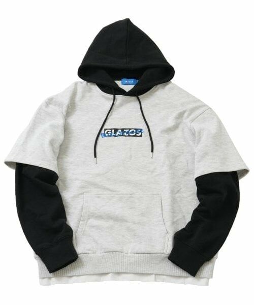 GLAZOS / グラソス パーカー | 【大人向けサイズあり】【速乾・毛玉になりにくい】フロントロゴ袖レイヤードビッグパーカー | 詳細13