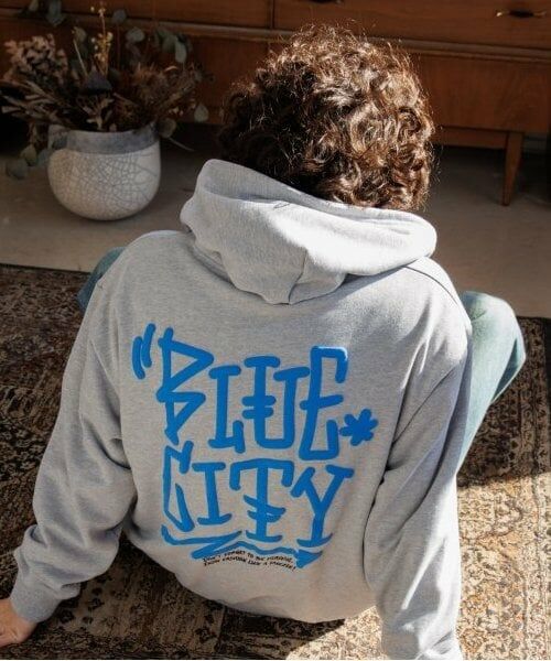 GLAZOS / グラソス パーカー | 【大人向けサイズあり】【速乾・毛玉になりにくい】バックプリントジップアップビッグパーカー（ＴＯＰ・グレー）