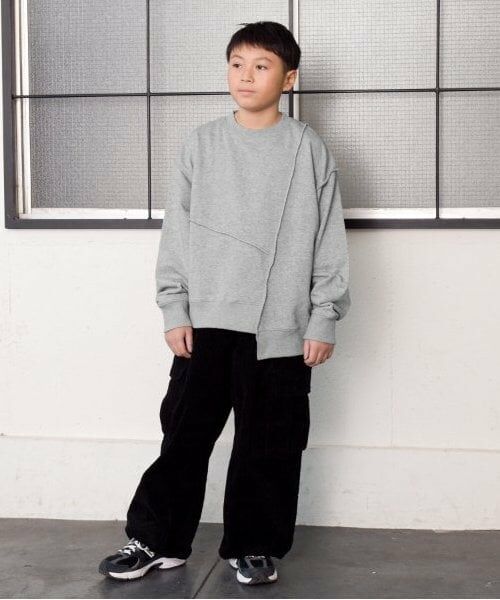 GLAZOS / グラソス スウェット | 【大人向けサイズあり】【速乾・毛玉になりにくい】パッチワークビッグトレーナー | 詳細1