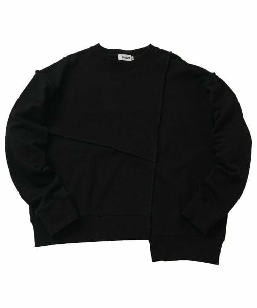 GLAZOS / グラソス スウェット | 【大人向けサイズあり】【速乾・毛玉になりにくい】パッチワークビッグトレーナー（クロ）