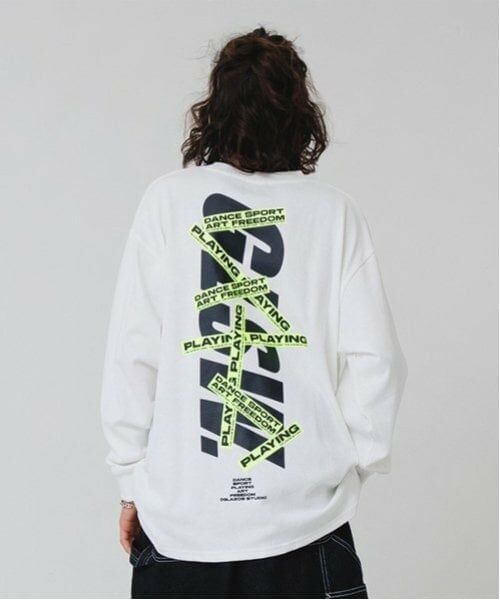 GLAZOS / グラソス Tシャツ | 【大人向けサイズあり】【GLSW.】ロゴリフレクタープリント長袖Tシャツ（シロ）