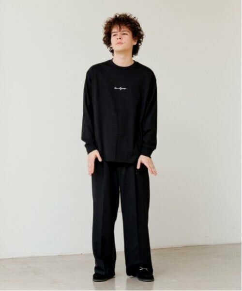 GLAZOS / グラソス Tシャツ | 【大人向けサイズあり】フロントシンプル刺繍長袖Tシャツ | 詳細1