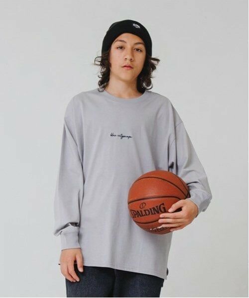 GLAZOS / グラソス Tシャツ | 【大人向けサイズあり】フロントシンプル刺繍長袖Tシャツ（Ｌ・グレー）