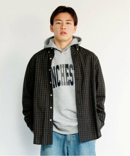 GLAZOS / グラソス シャツ・ブラウス | 【大人向けサイズあり】アソート・ボタンダウン長袖シャツ（クロ(細チェック)）