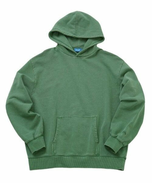 GLAZOS / グラソス パーカー | 【大人向けサイズあり】裏毛・ピグメント加工刺繍ロゴパーカー（グリーン）