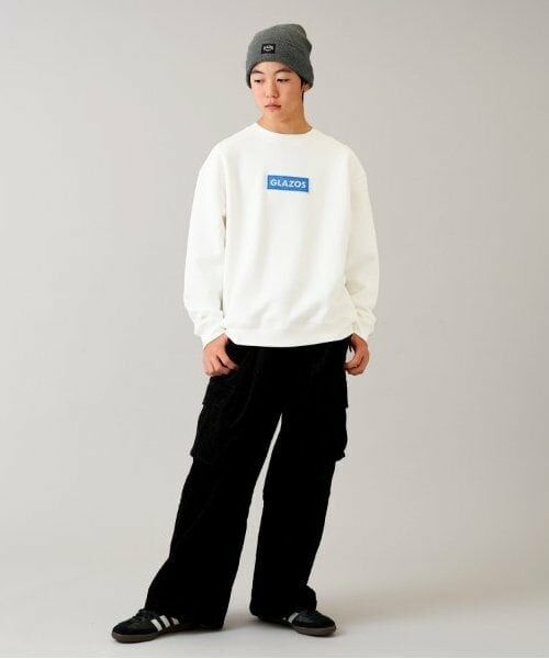 GLAZOS / グラソス スウェット | 【大人向けサイズあり】【毛玉になりにくい】裏起毛・ボックス刺繍ロゴトレーナー | 詳細5