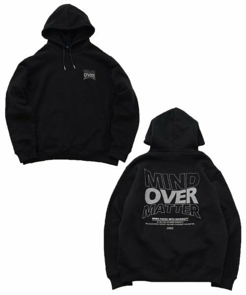 GLAZOS / グラソス パーカー | 【大人向けサイズあり】【毛玉になりにくい】裏起毛・バックリフレクタープリントパーカー（クロ）