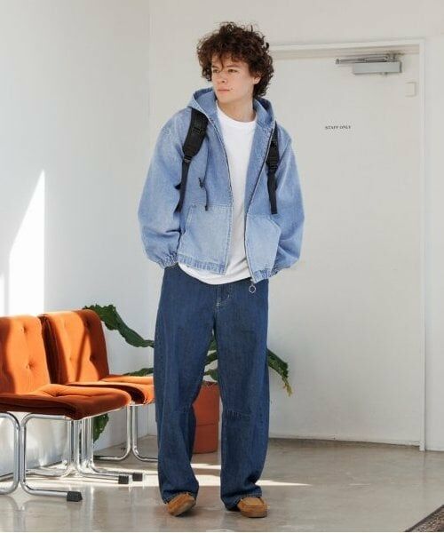 GLAZOS / グラソス ブルゾン | 【大人向けサイズあり】フードデニムジップアップジャケット | 詳細1