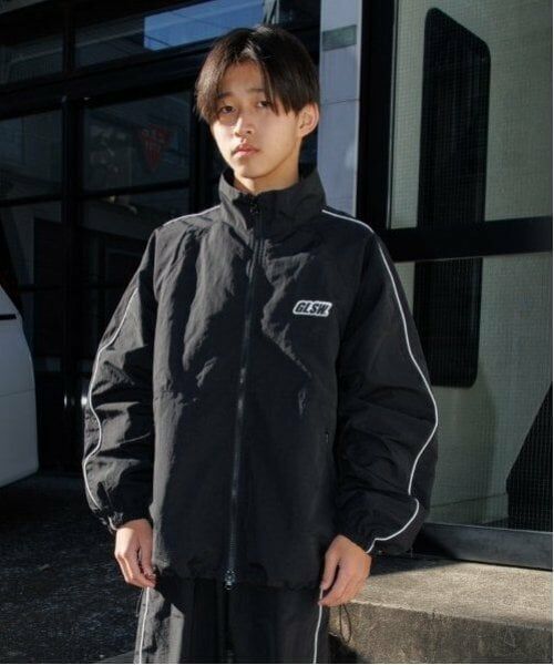 GLAZOS / グラソス ブルゾン | 【大人向けサイズあり】【GLSW.】【セットアップ対応】ナイロン・ ジップアップアウター（クロ）