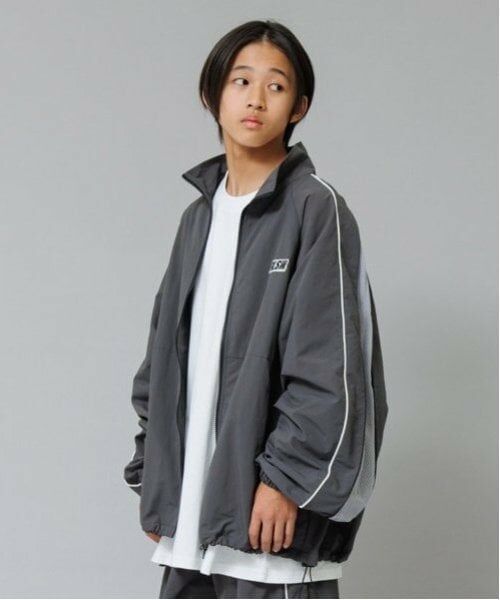 GLAZOS / グラソス ブルゾン | 【大人向けサイズあり】【GLSW.】【セットアップ対応】ナイロン・ ジップアップアウター（チャコール）